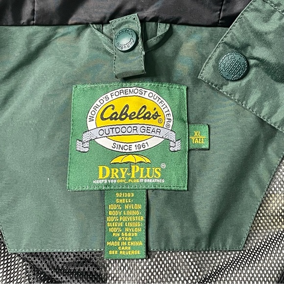 CABELA’S OUTDOOR GEAR Dry Plus Hooded Utility Rain Wind Jacket Winter Coat TALL - Picture 12 of 13